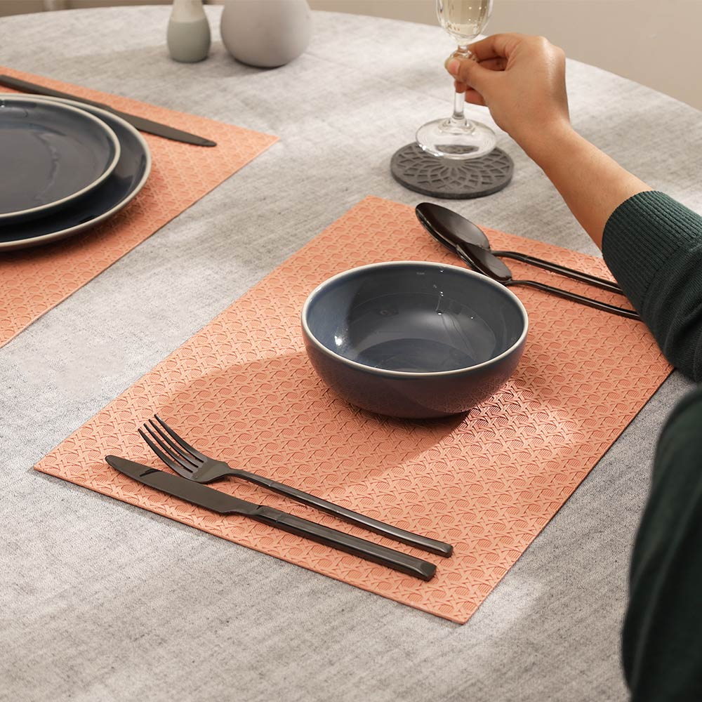 Viennese Reversible Mats, Set of 6 - Deep Pink - Image 2