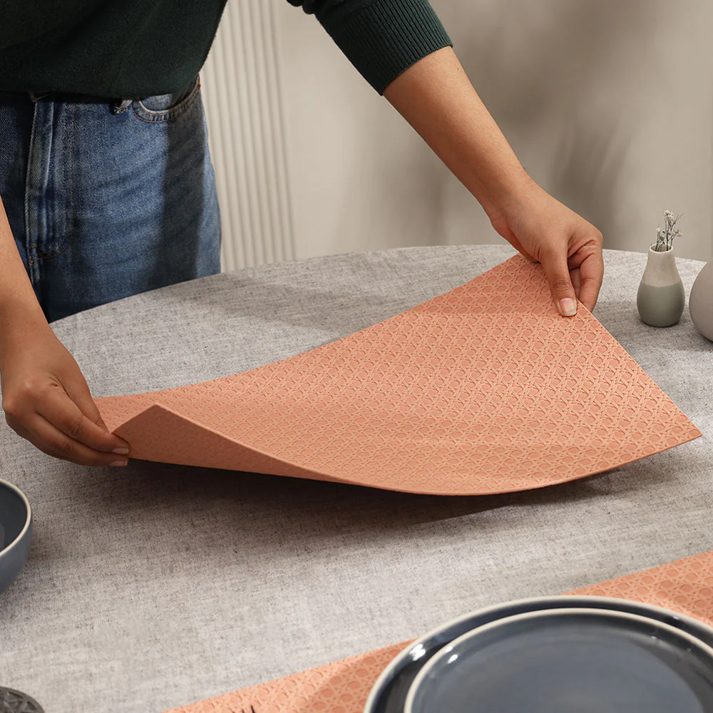 Viennese Reversible Mats, Set of 6 - Deep Pink - Image 3