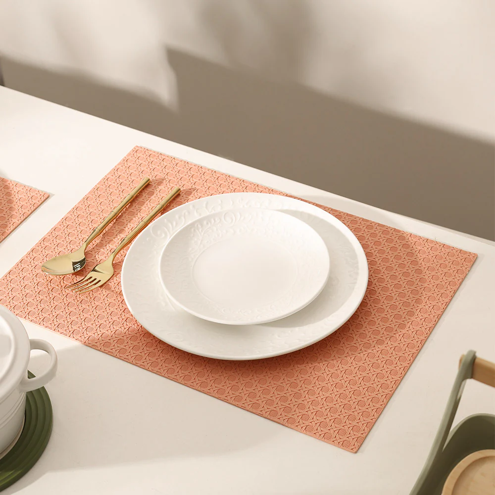 Viennese Reversible Mats, Set of 6 - Deep Pink - Image 7