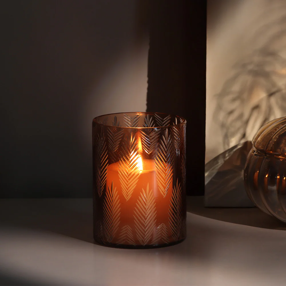 Vine Glass Hurricane - Mocha - Image 2