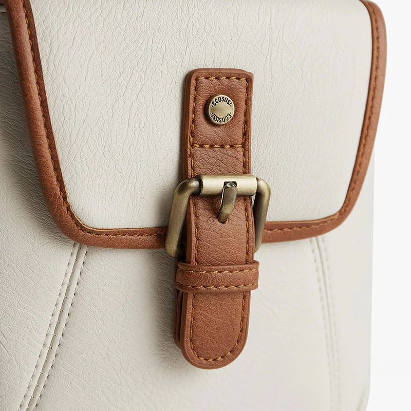 Vintage Leather Sling Bag - White - Image 10