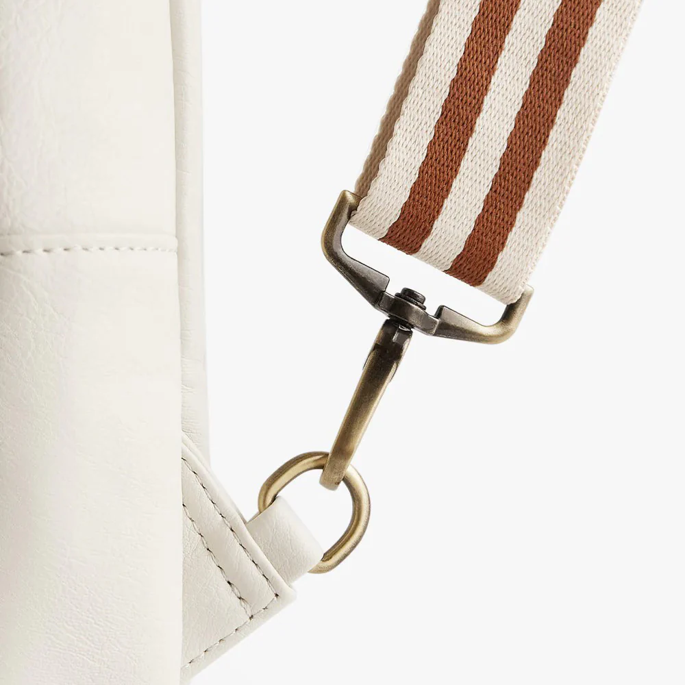 Vintage Leather Sling Bag - White - Image 11