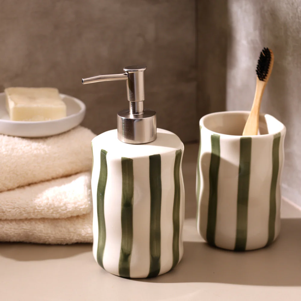 Vita 2-piece Bathroom Set - Olive Cream - Image 3