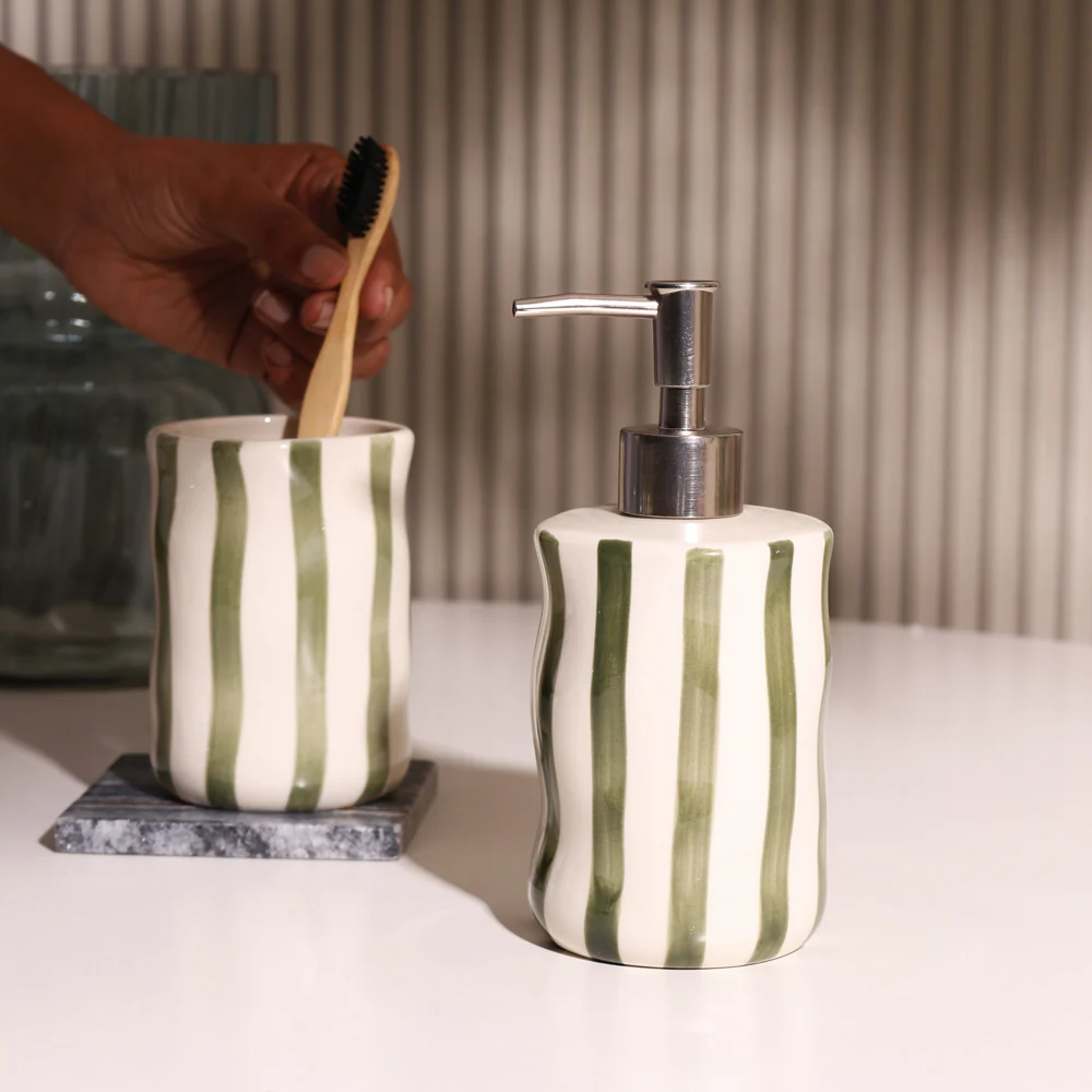 Vita 2-piece Bathroom Set - Olive Cream - Image 5