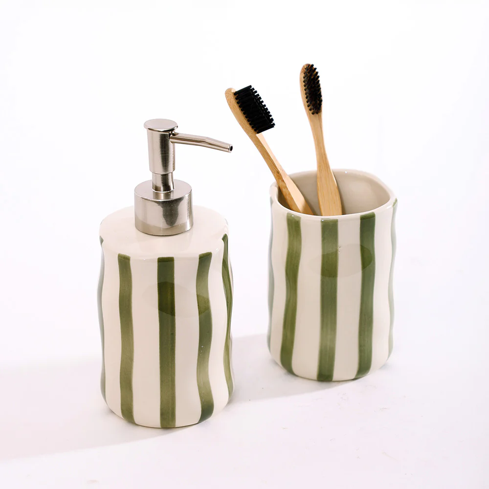 Vita 2-piece Bathroom Set - Olive Cream - Image 6