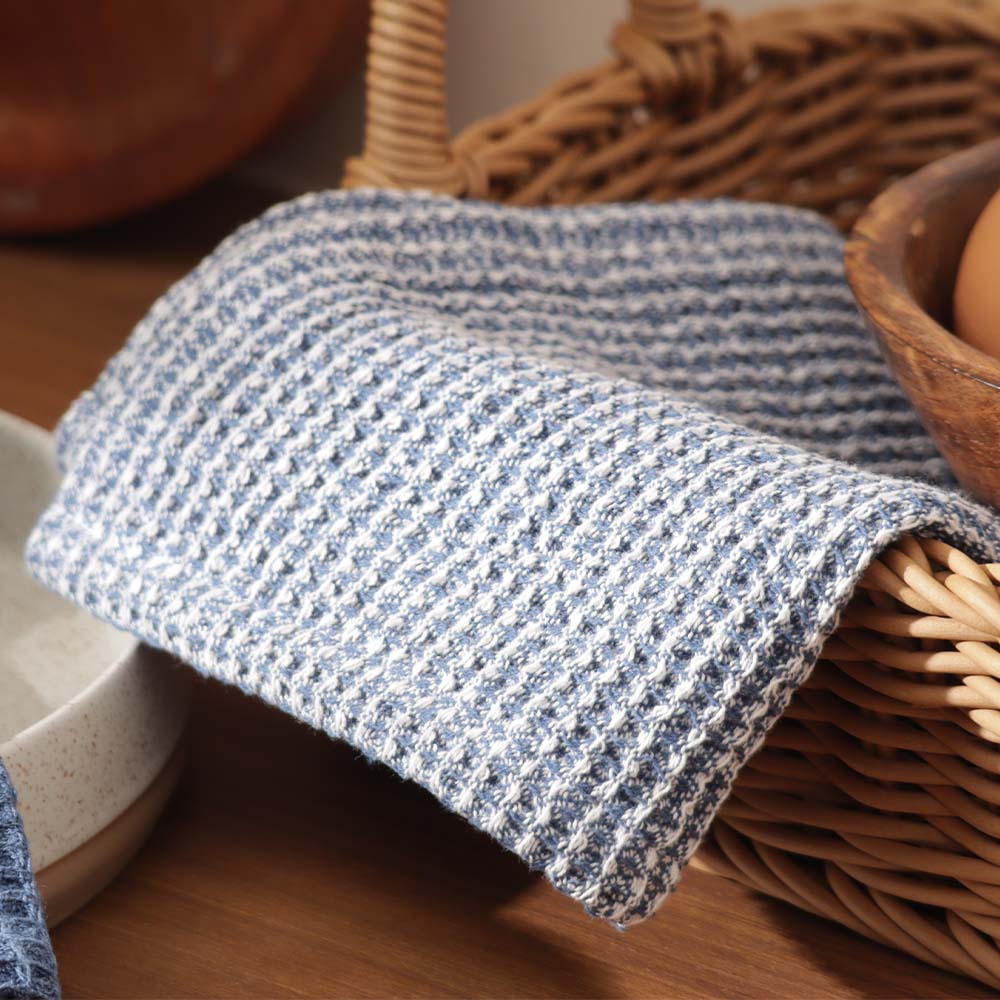 Waffle Kitchen Towels Small, Set of 2 - Blue Sky - Image 6