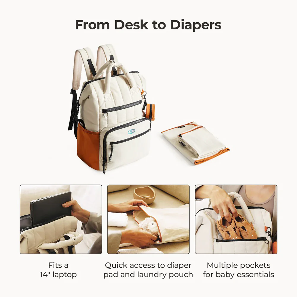 Paz Diaper Backpack 25L - Tangerine - Image 14