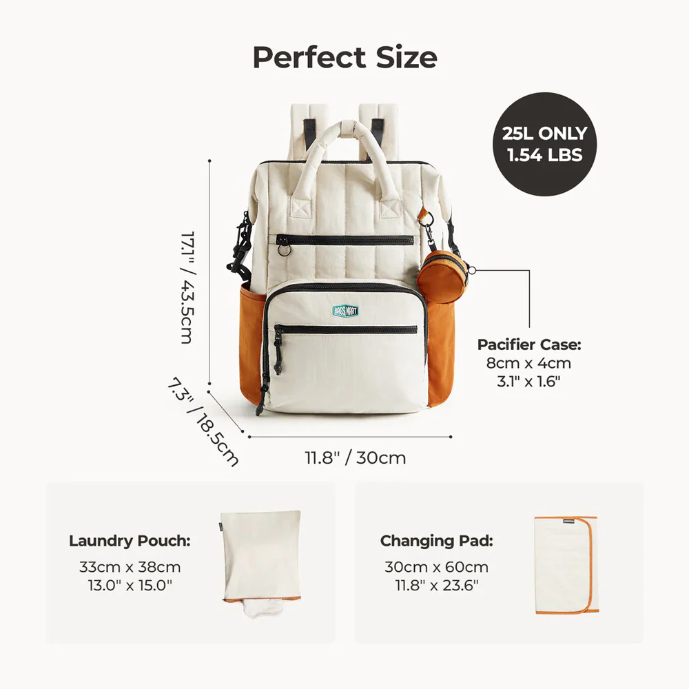 Paz Diaper Backpack 25L - Tangerine - Image 16