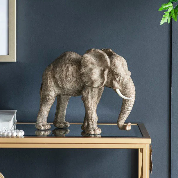 Walking Elephant Sculpture Large - Brown - Image 2