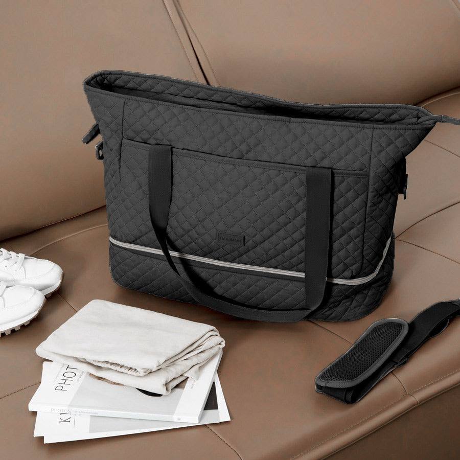 Wanderland Travel Duffel Tote Bag - Solid Black