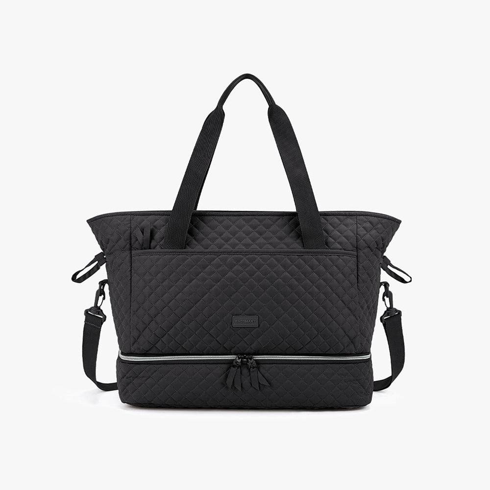 Wanderland Travel Duffel Tote Bag - Solid Black - Image 3