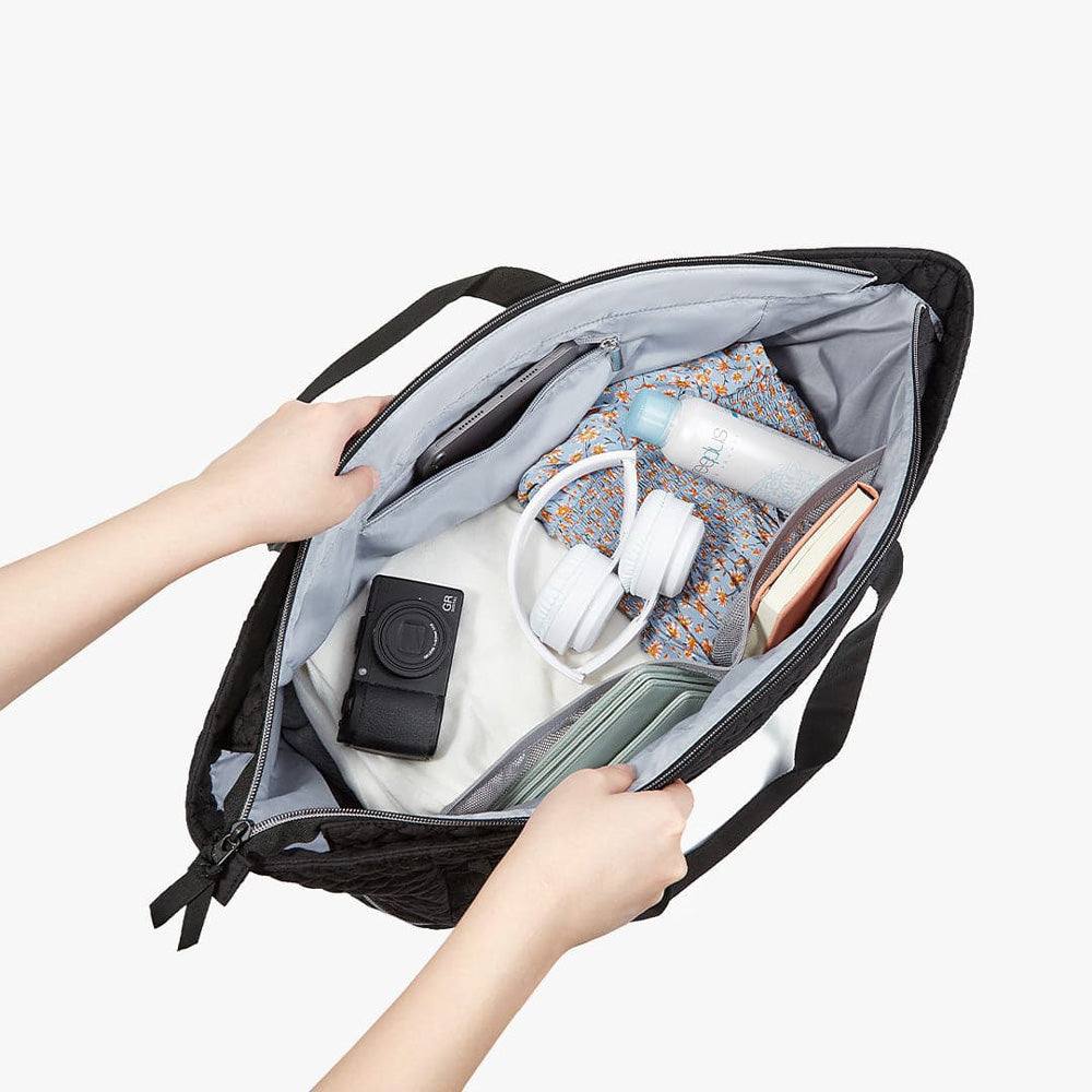 Wanderland Travel Duffel Tote Bag - Solid Black - Image 5