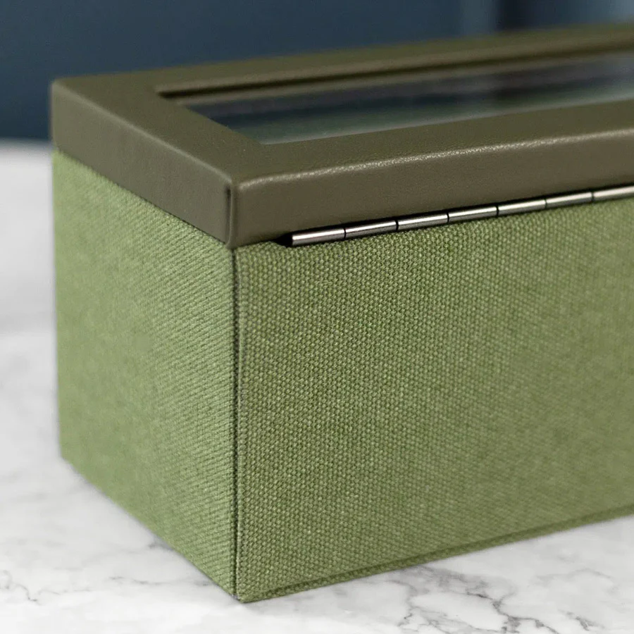 Watch Box 4-piece - Green Canvas - Image 5