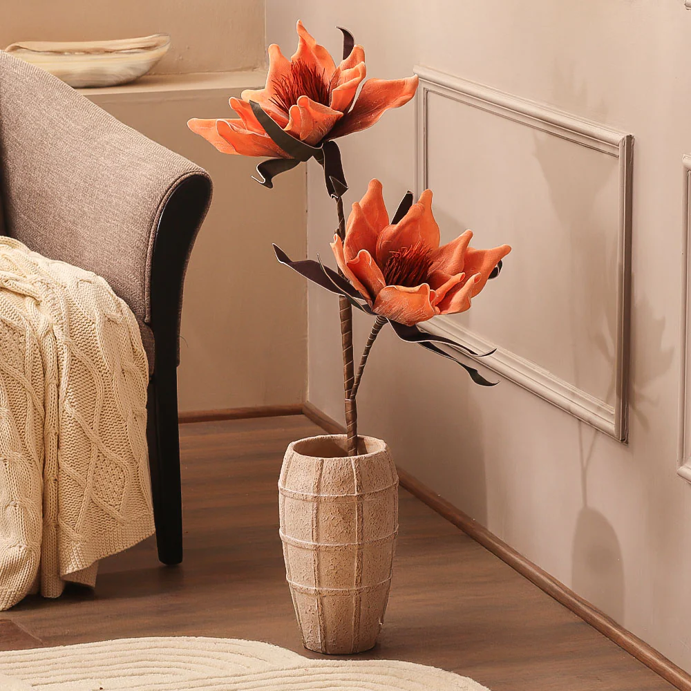 Water Lily Faux Stem - Burnt Orange - Image 4