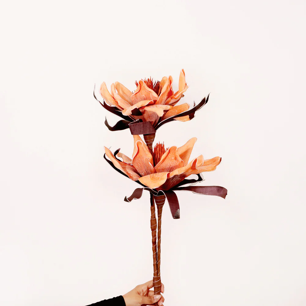 Water Lily Faux Stem - Burnt Orange - Image 7