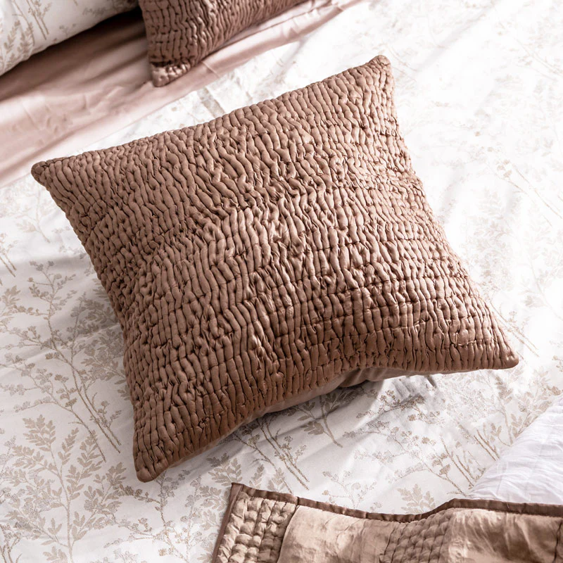Wave Quilted Cushion Cover 45x45cm - Mocha - Image 2