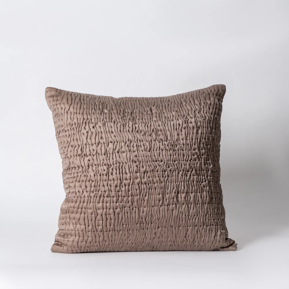 Wave Quilted Cushion Cover 45x45cm - Mocha - Image 3