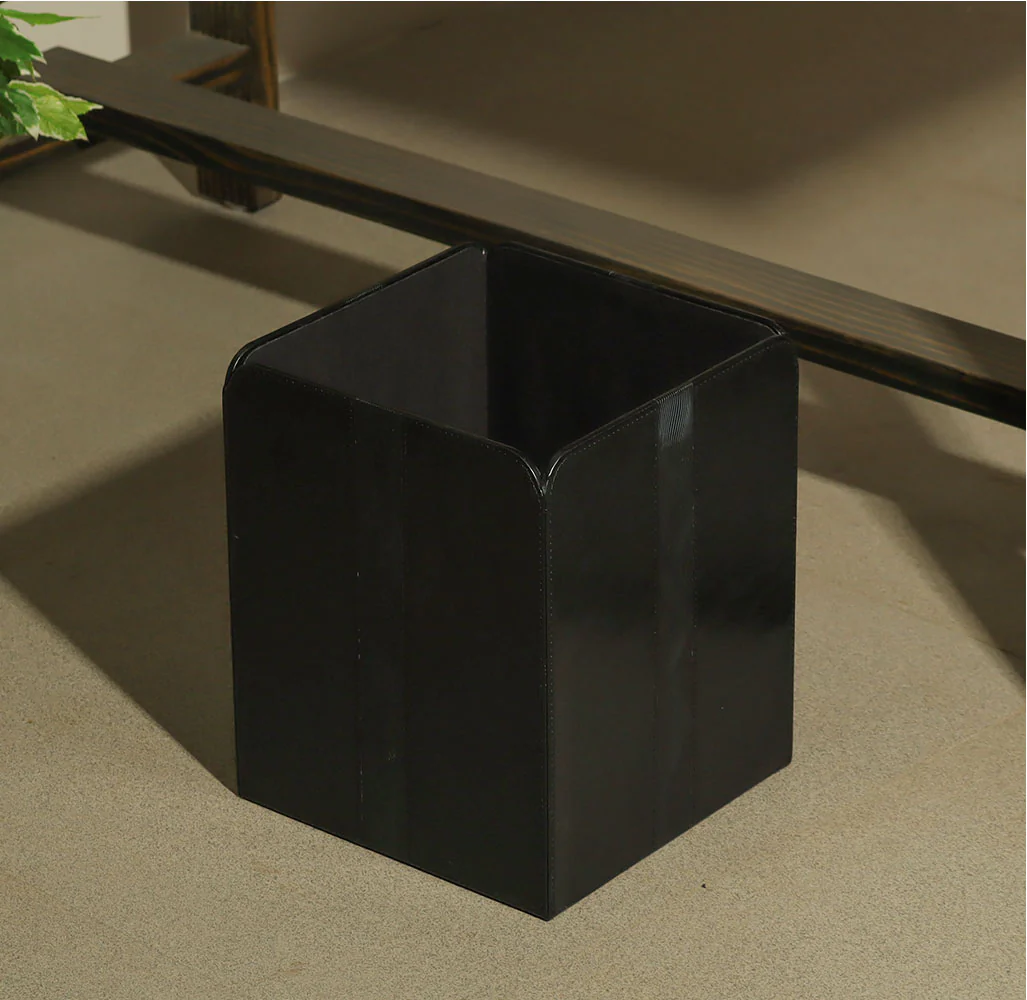 Wave Square Waste Bin - Black