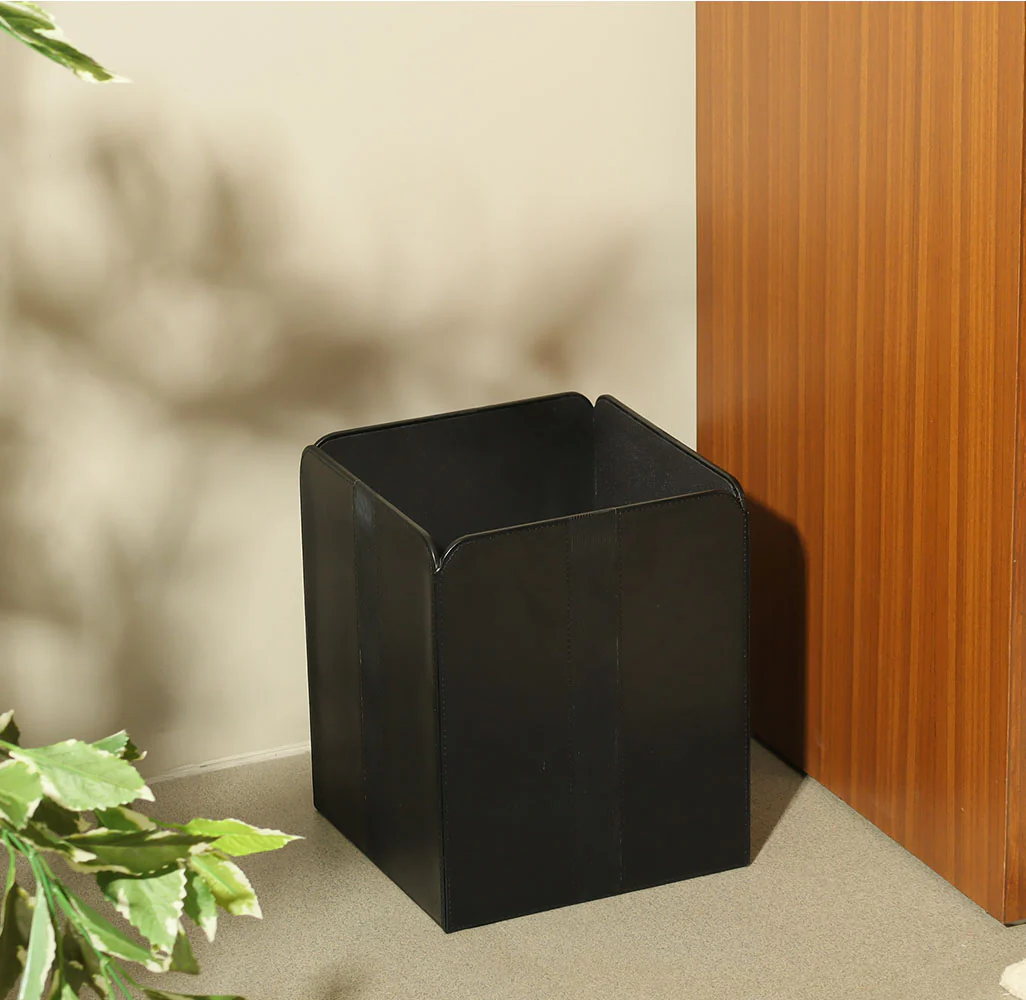 Wave Square Waste Bin - Black - Image 2