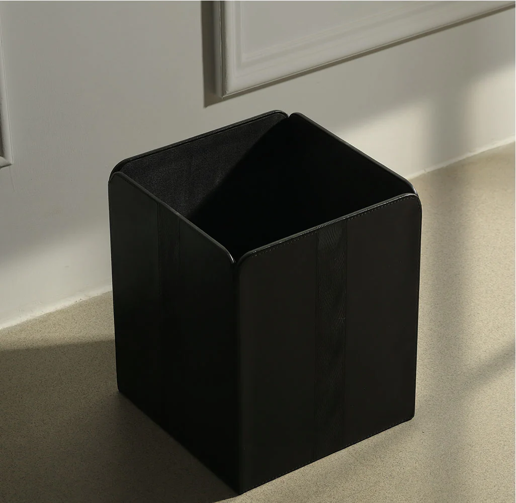 Wave Square Waste Bin - Black - Image 4