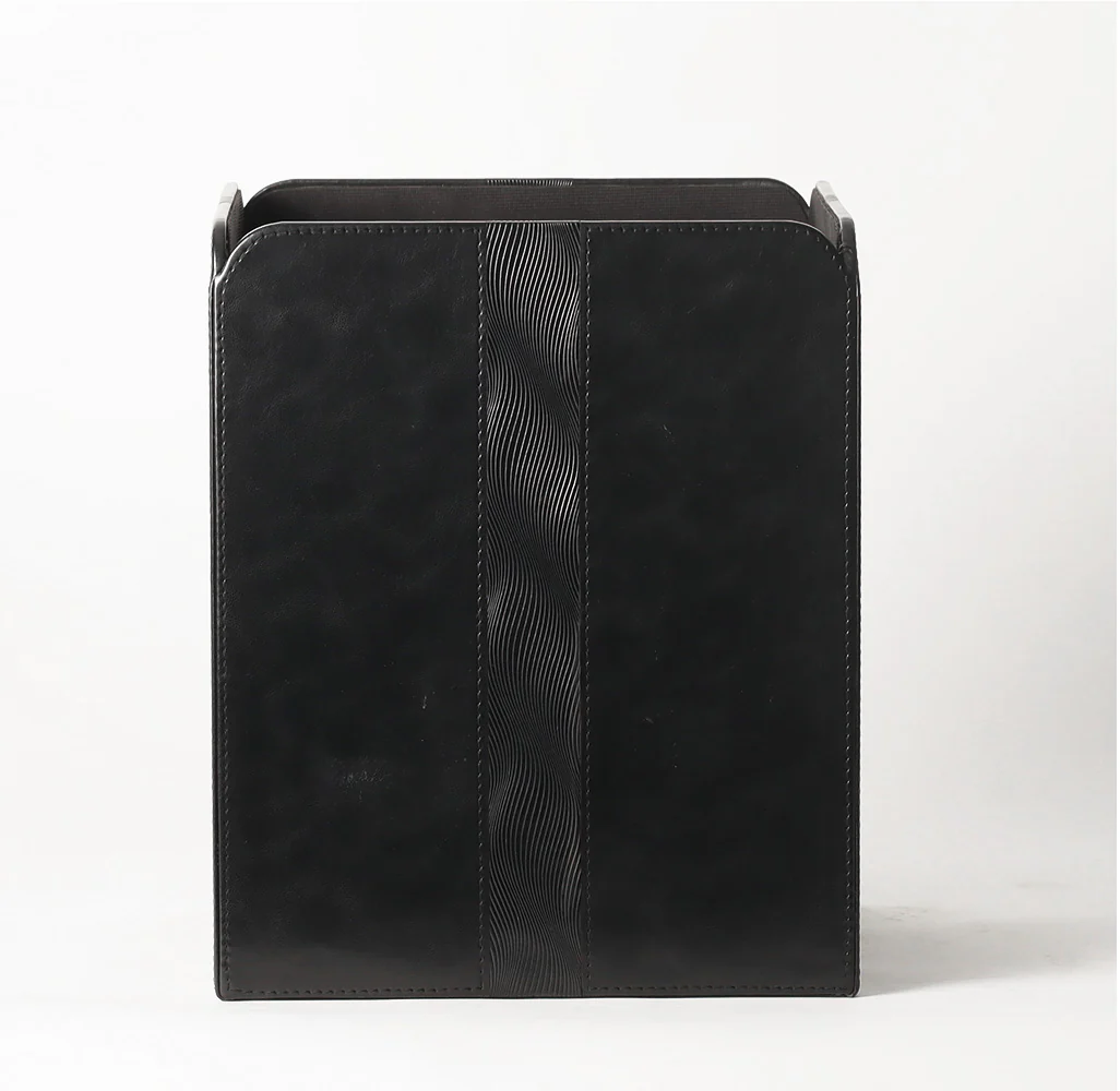 Wave Square Waste Bin - Black - Image 5