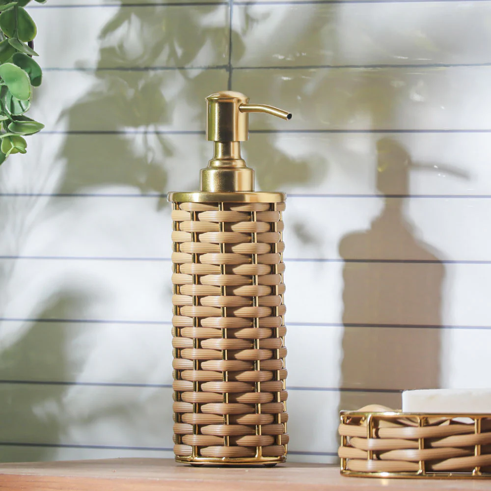 Weave Soap Dispenser - Sand Gold