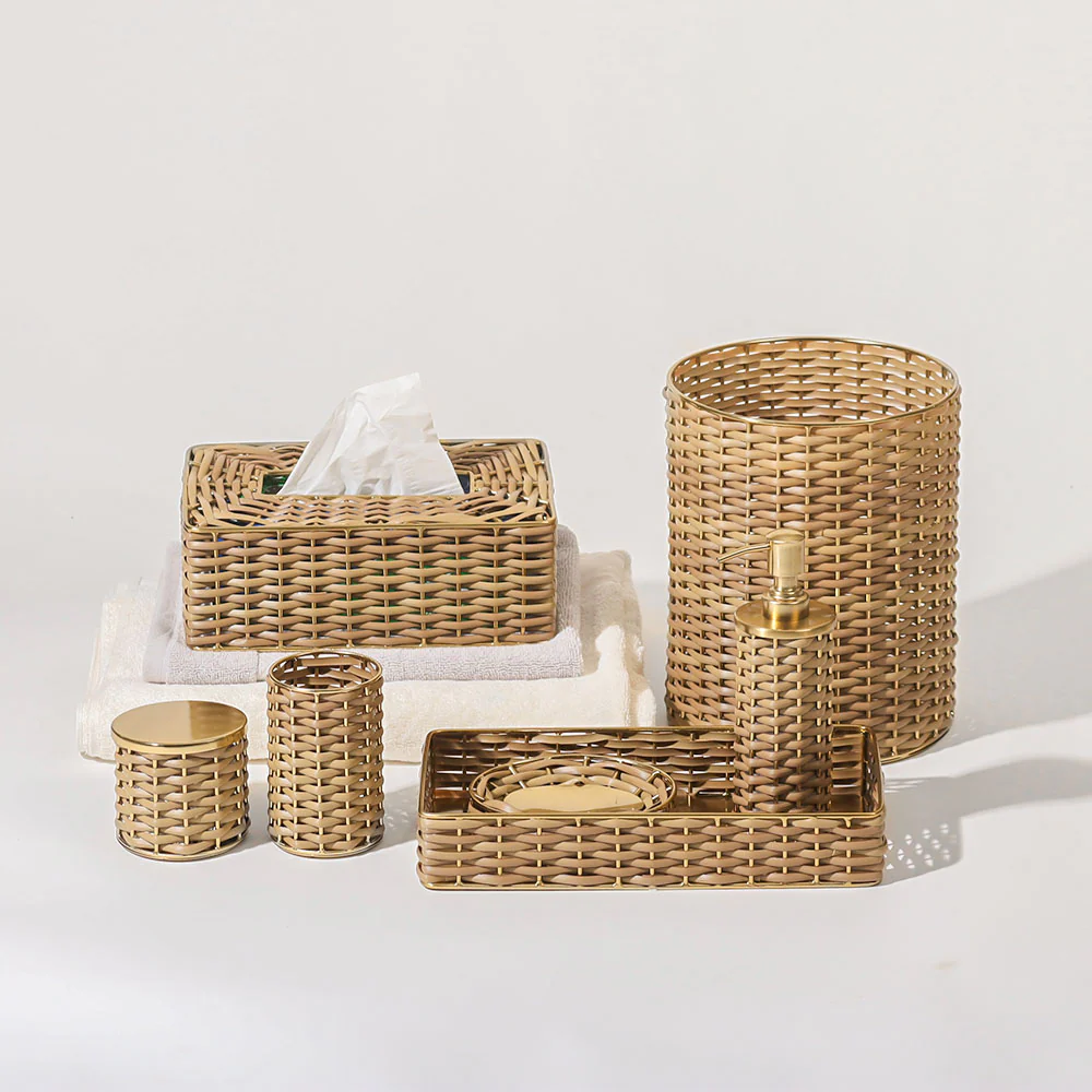 Weave Storage Jar With Lid - Sand Gold - Image 5