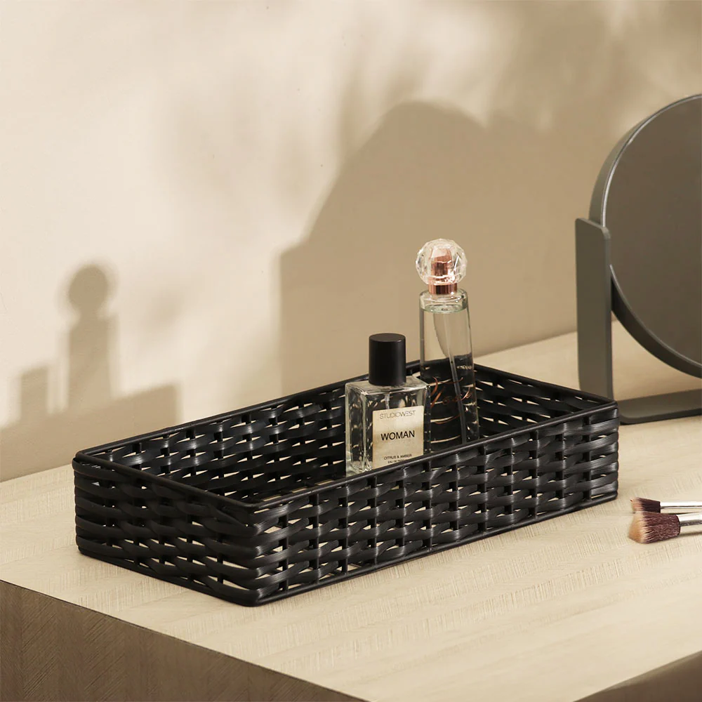 Weave Storage Tray Small - Charcoal Black - Image 4