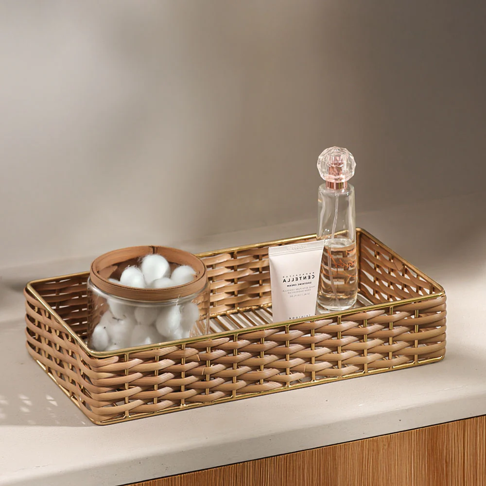 Weave Storage Tray Small - Sand Gold - Image 2