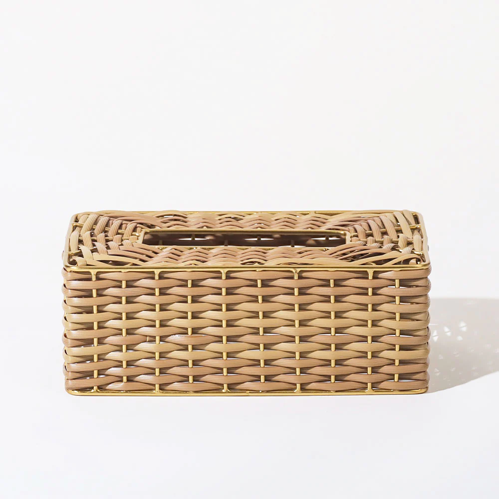Weave Tissue Box Cover - Sand Gold - Image 3