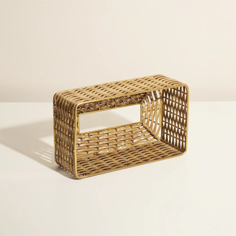 Weave Tissue Box Cover - Sand Gold - Image 5