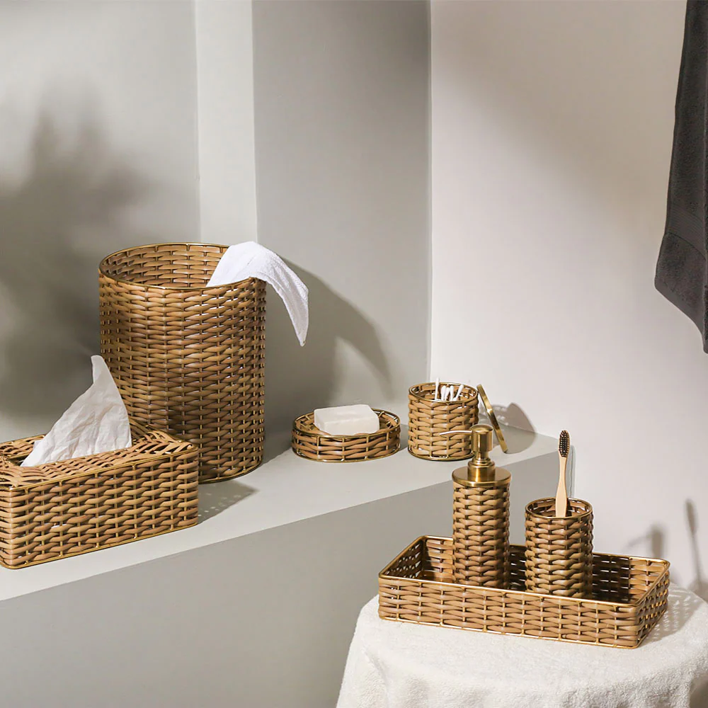 Weave Tissue Box Cover - Sand Gold - Image 7