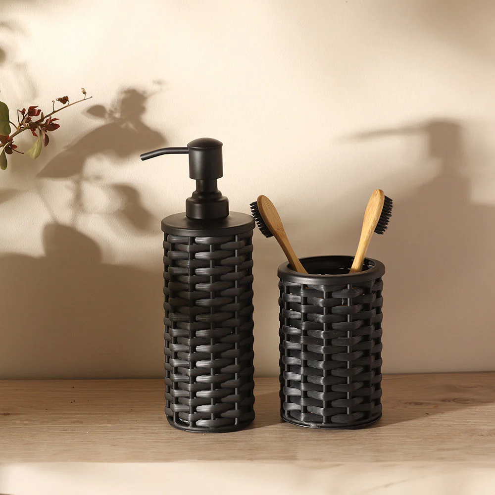 Weave Toothbrush Tumbler - Charcoal Black - Image 5