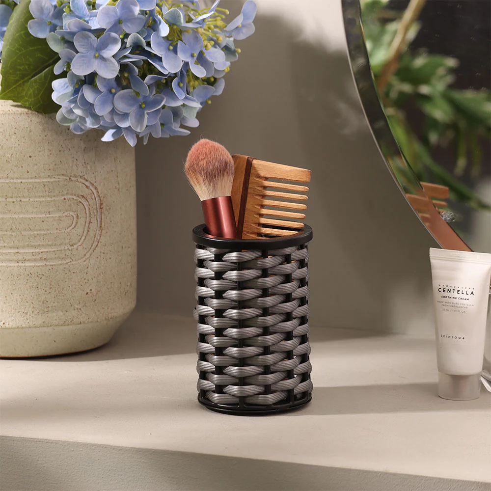 Weave Toothbrush Tumbler - Grey Black - Image 4