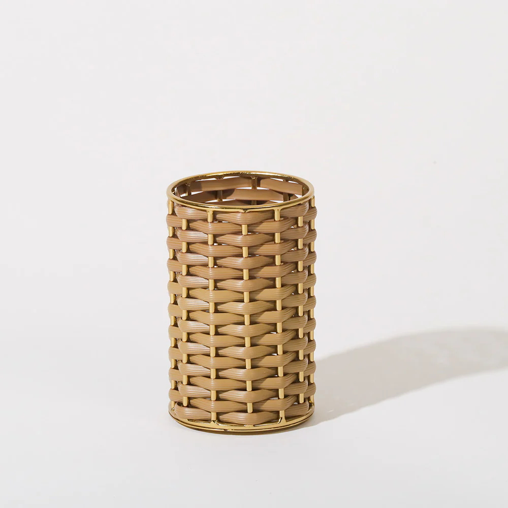 Weave Toothbrush Tumbler - Sand Gold - Image 3