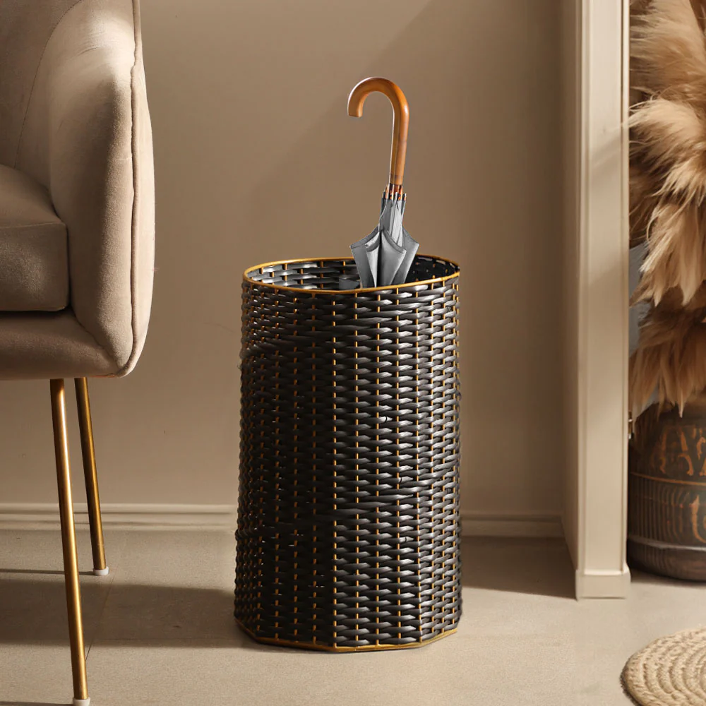 Weave Umbrella Stand - Charcoal Black - Image 2