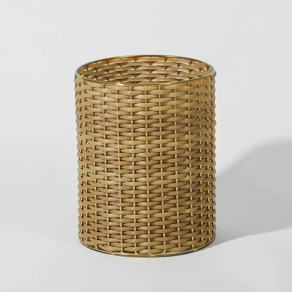 Weave Waste Basket - Sand Gold - Image 3