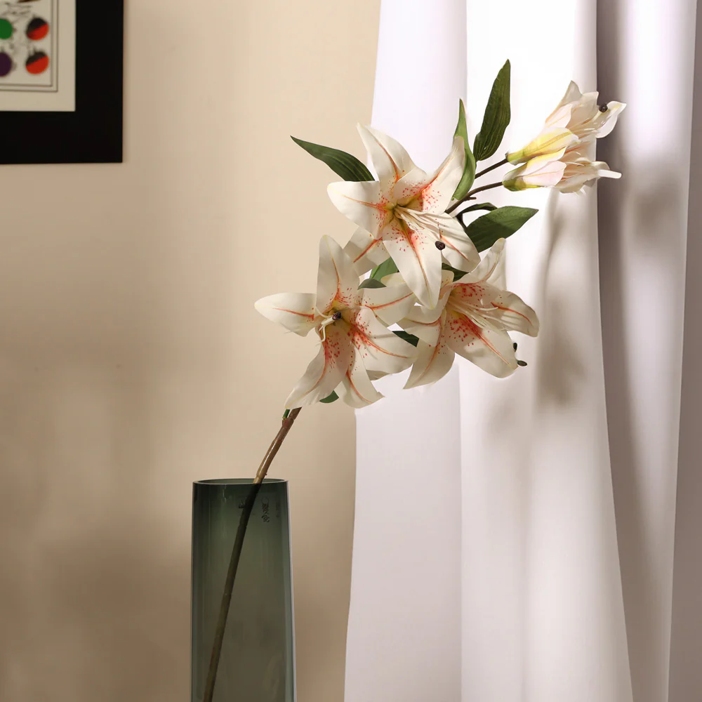 Wild Lily Faux Stem - Dappled White - Image 3