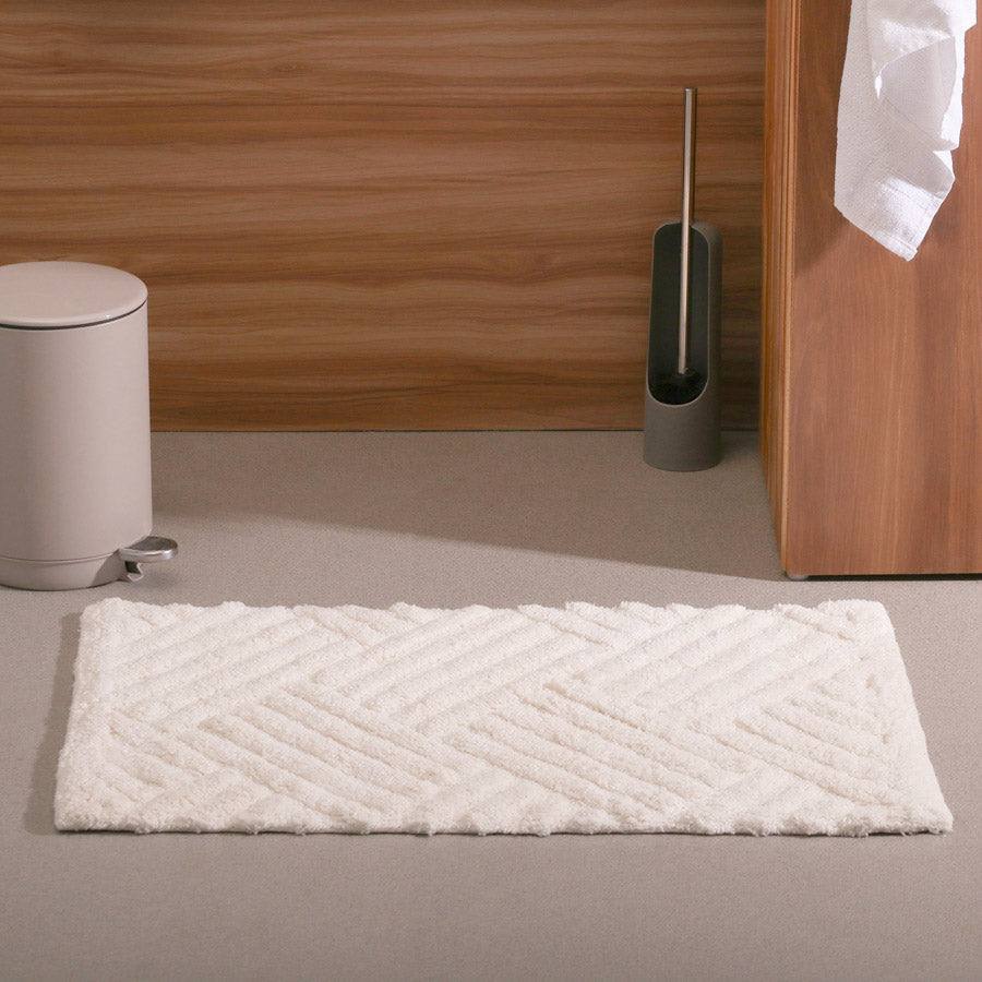 Willow Herringbone Tufted Bathmat - Ivory - Image 2