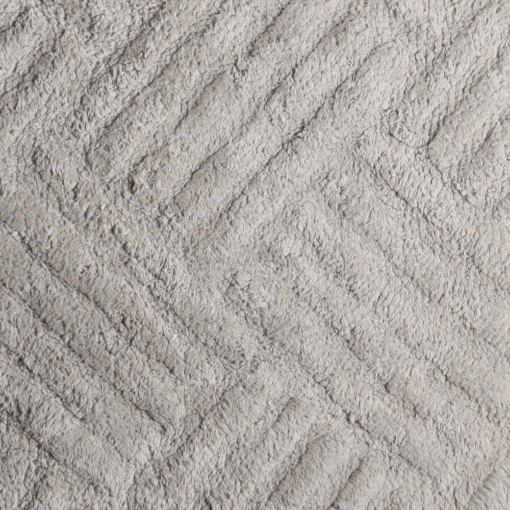 Willow Herringbone Tufted Bathmat - Light Grey - Image 2