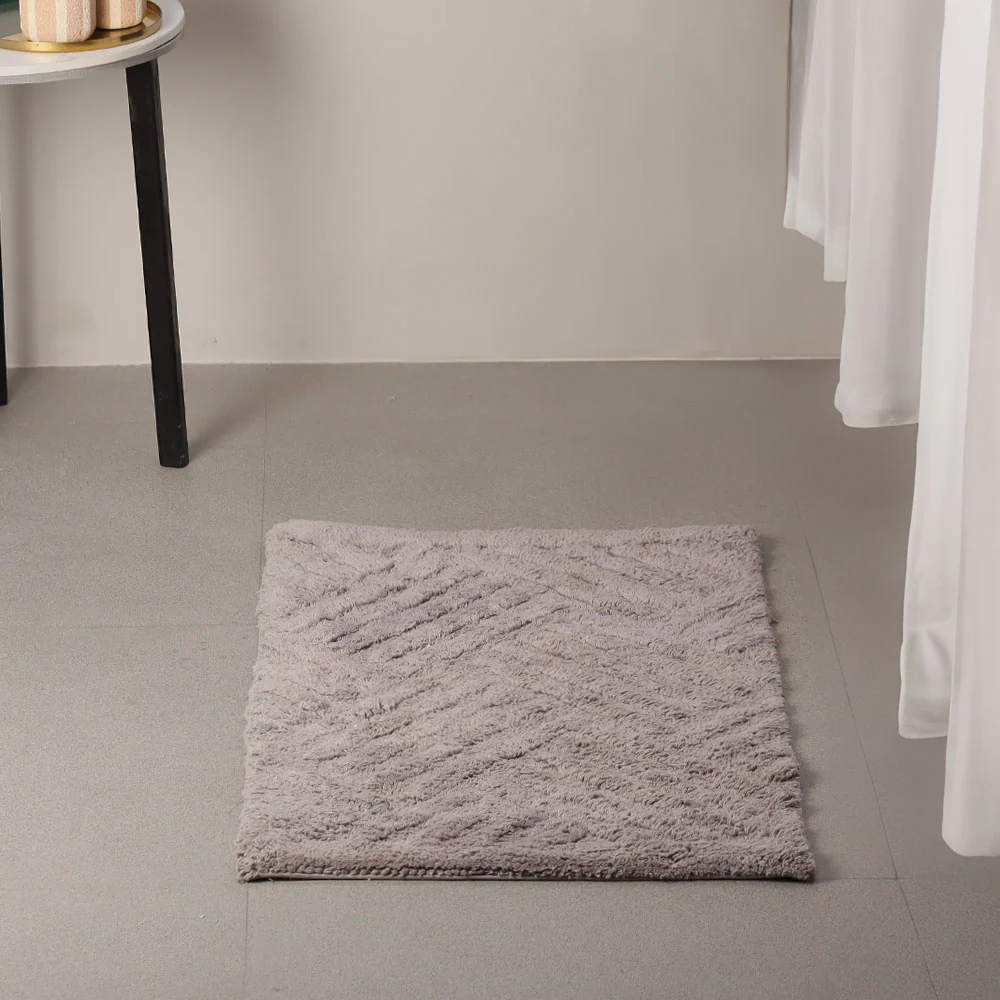 Willow Herringbone Tufted Bathmat - Light Grey - Image 6