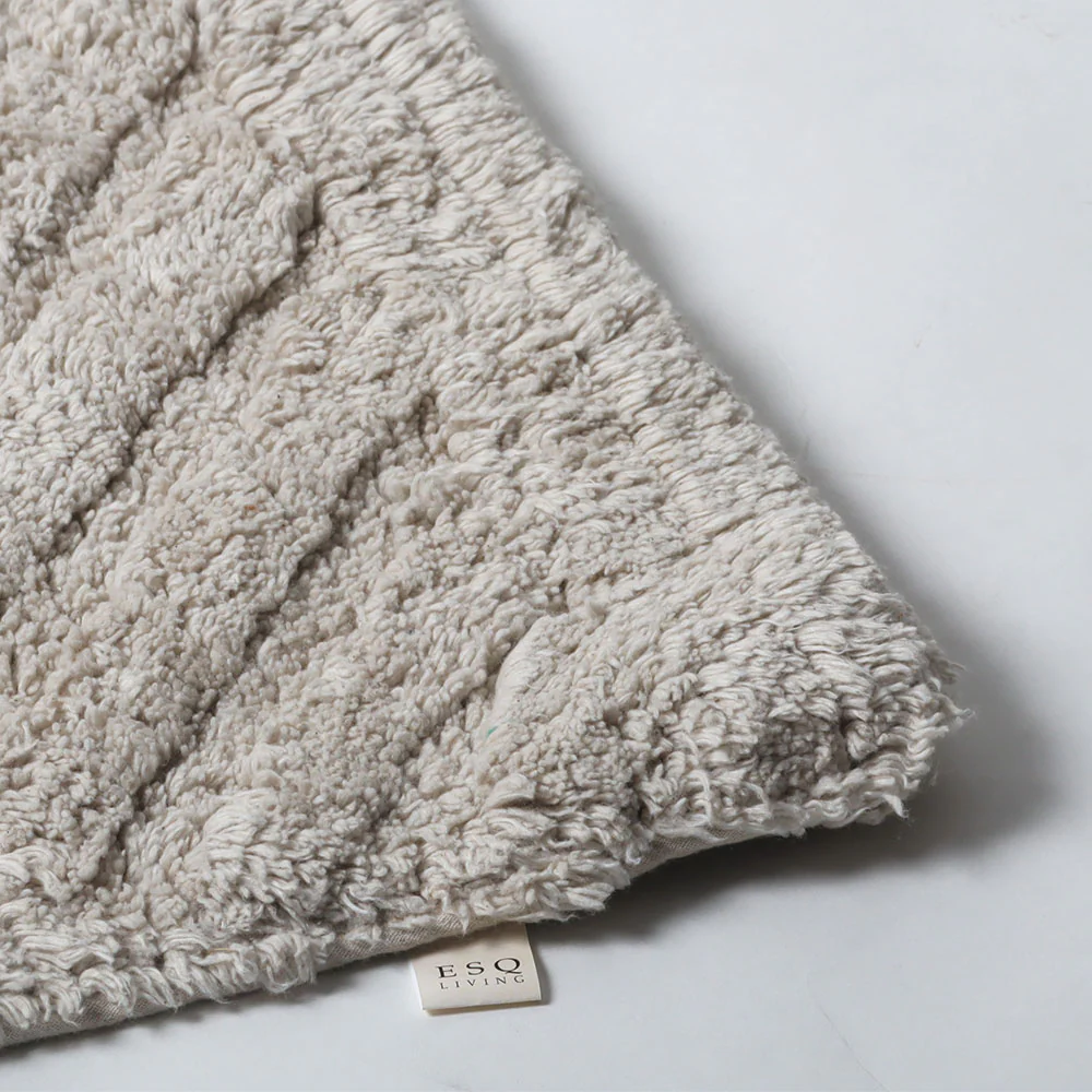 Willow Herringbone Tufted Bathmat - Light Grey - Image 7