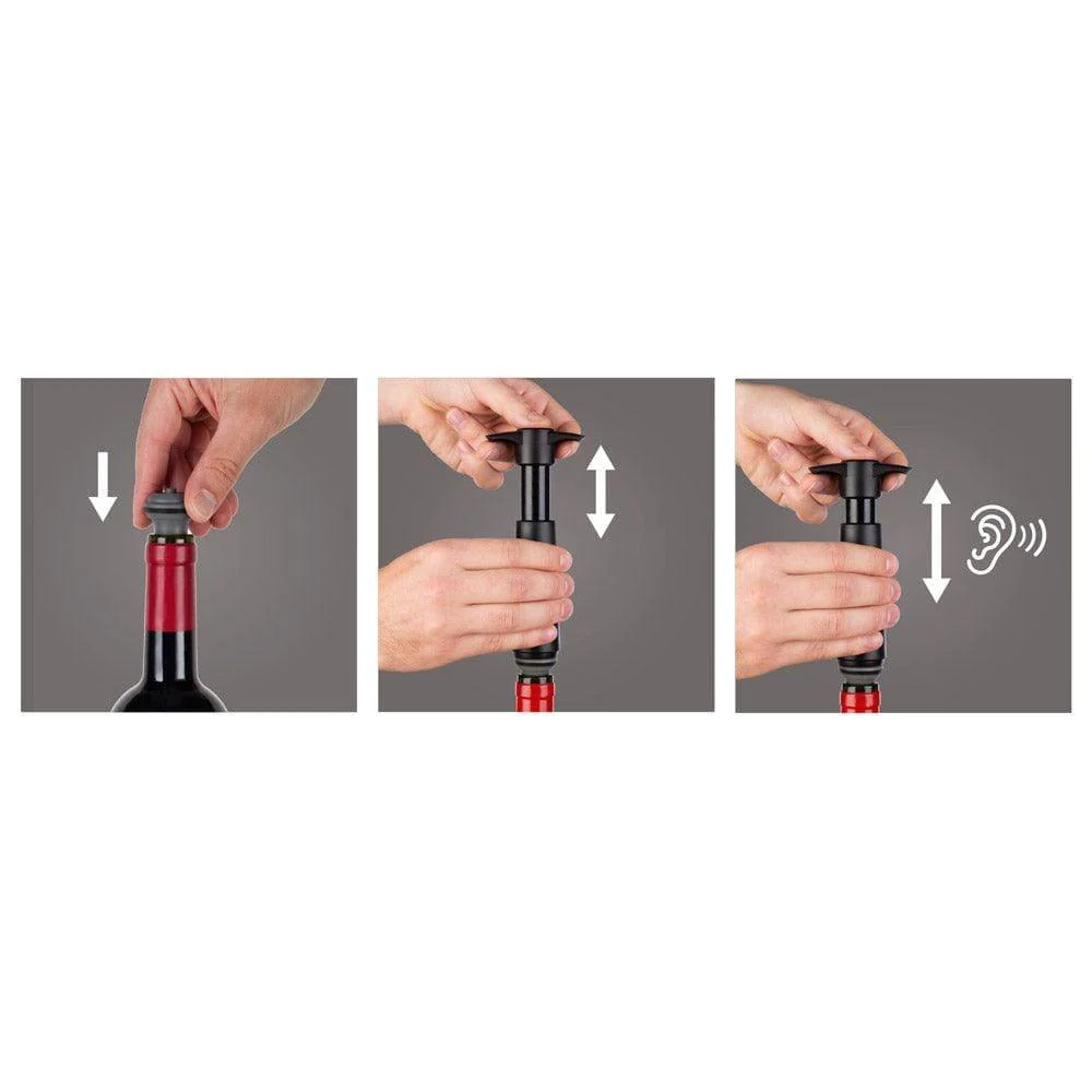Wine Saver with 2 Stoppers - Black - Image 4