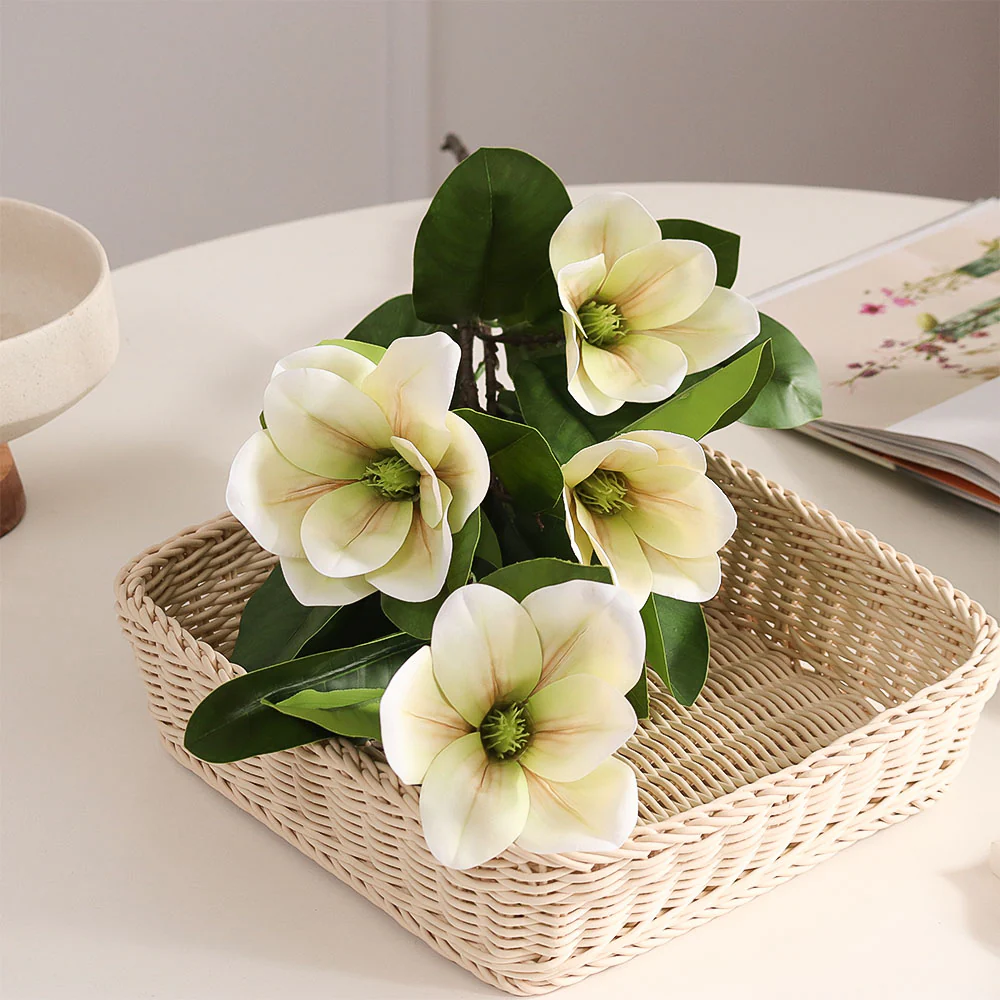 Winter Magnolia Faux Stem - Buttercream