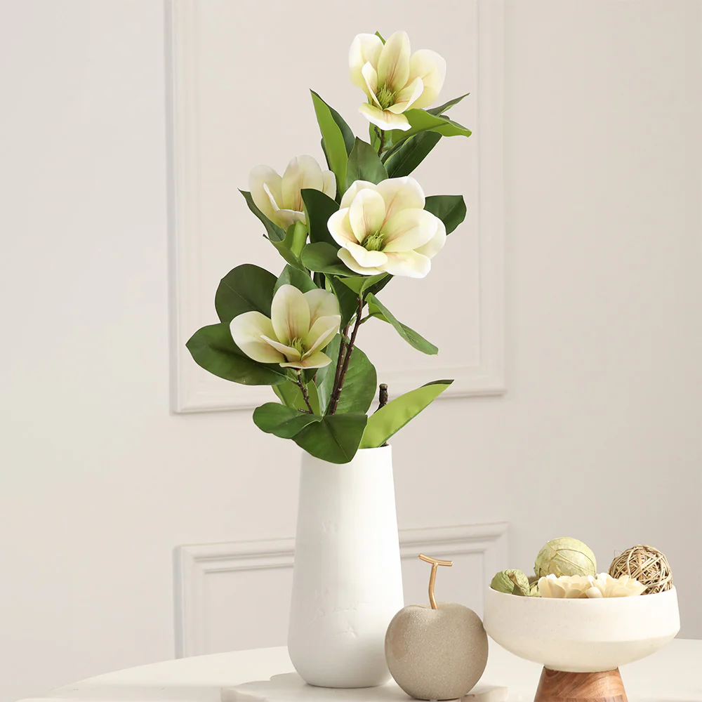 Winter Magnolia Faux Stem - Buttercream - Image 2