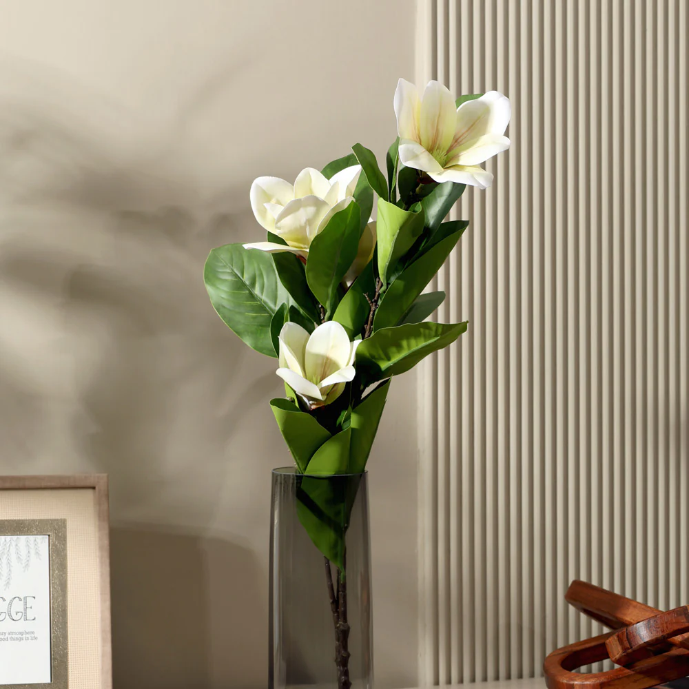 Winter Magnolia Faux Stem - Buttercream - Image 5
