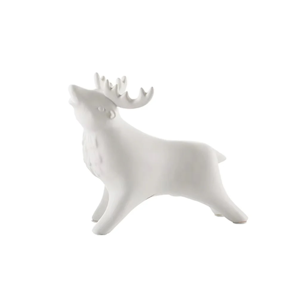Winter Moose Decorative Sculpture - White - Image 3
