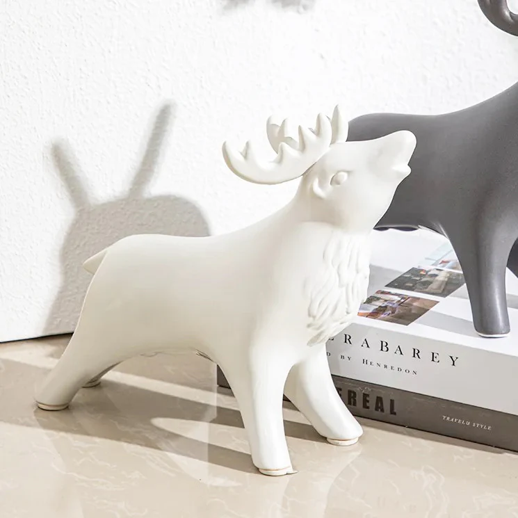 Winter Moose Decorative Sculpture - White - Image 5