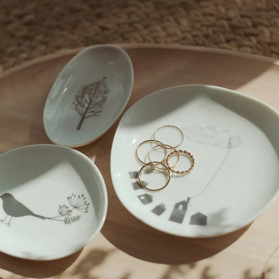 Wonderland Small Plates, Set of 3 - Bird House - Image 2