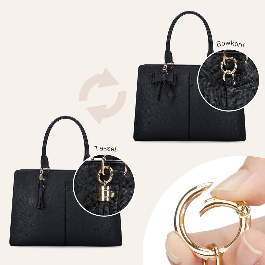 Work Laptop Tote with Pouch - Black - Image 5